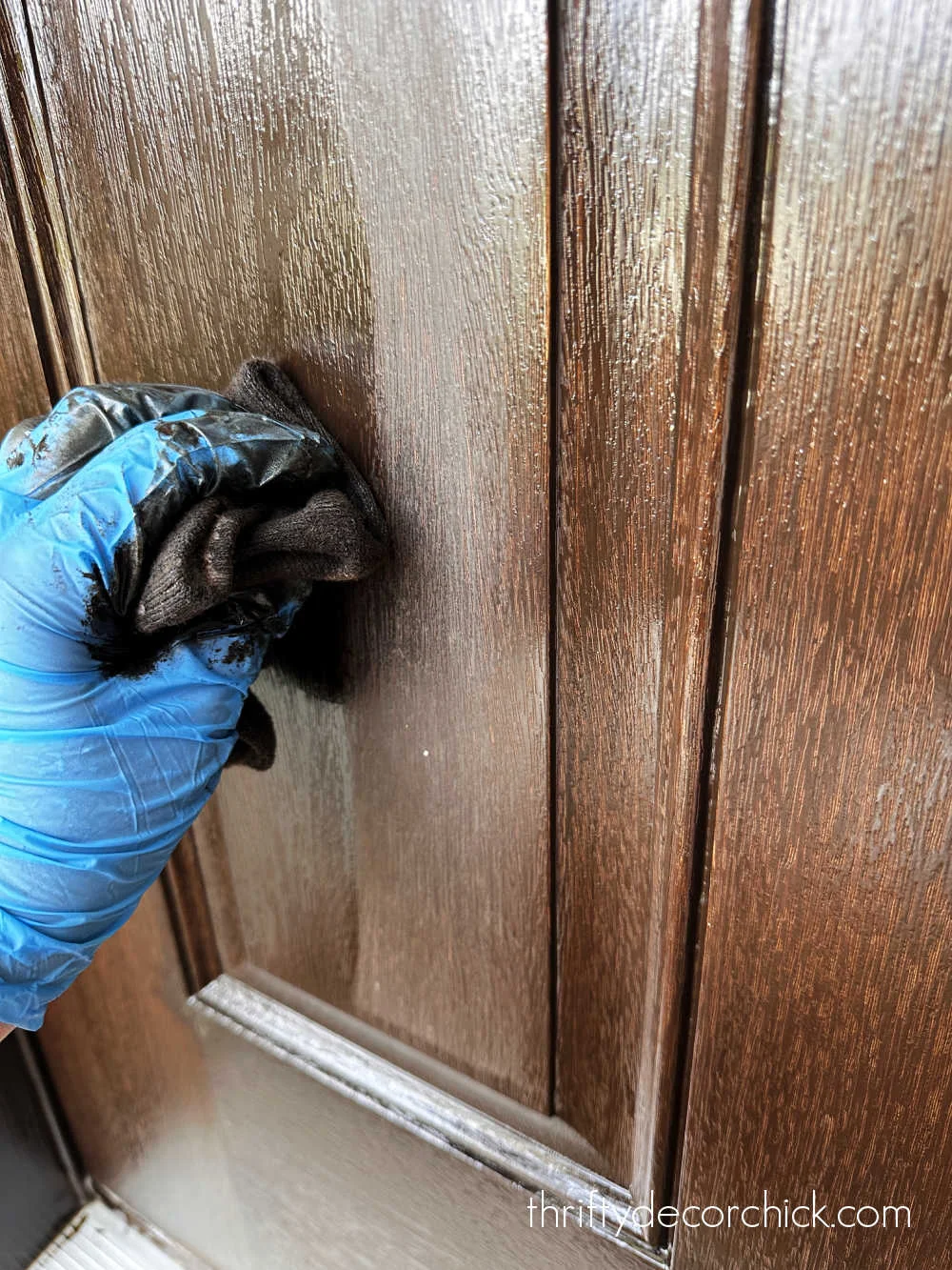 new coat of stain on door